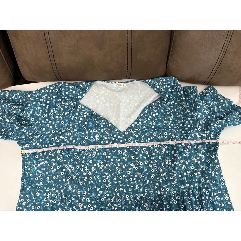 Pinup Fashion Women’s Babydoll Dress Floral 26W Flare Sleeve Pullover V Neck - Picture 5 of 8